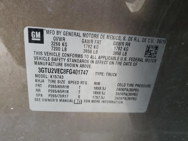 2015 GMC SIERRA K15 - 3GTU2VEC8FG401747