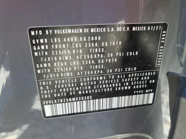 2022 VOLKSWAGEN TAOS SE IQ - 3VVLX7B25NM020380