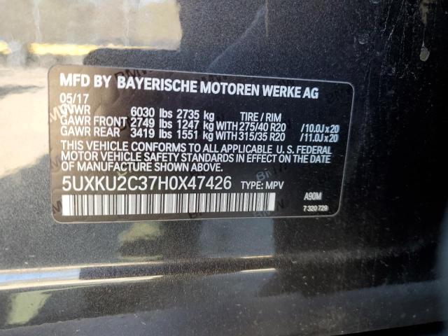 2017 BMW X6 XDRIVE3 - 5UXKU2C37H0X47426