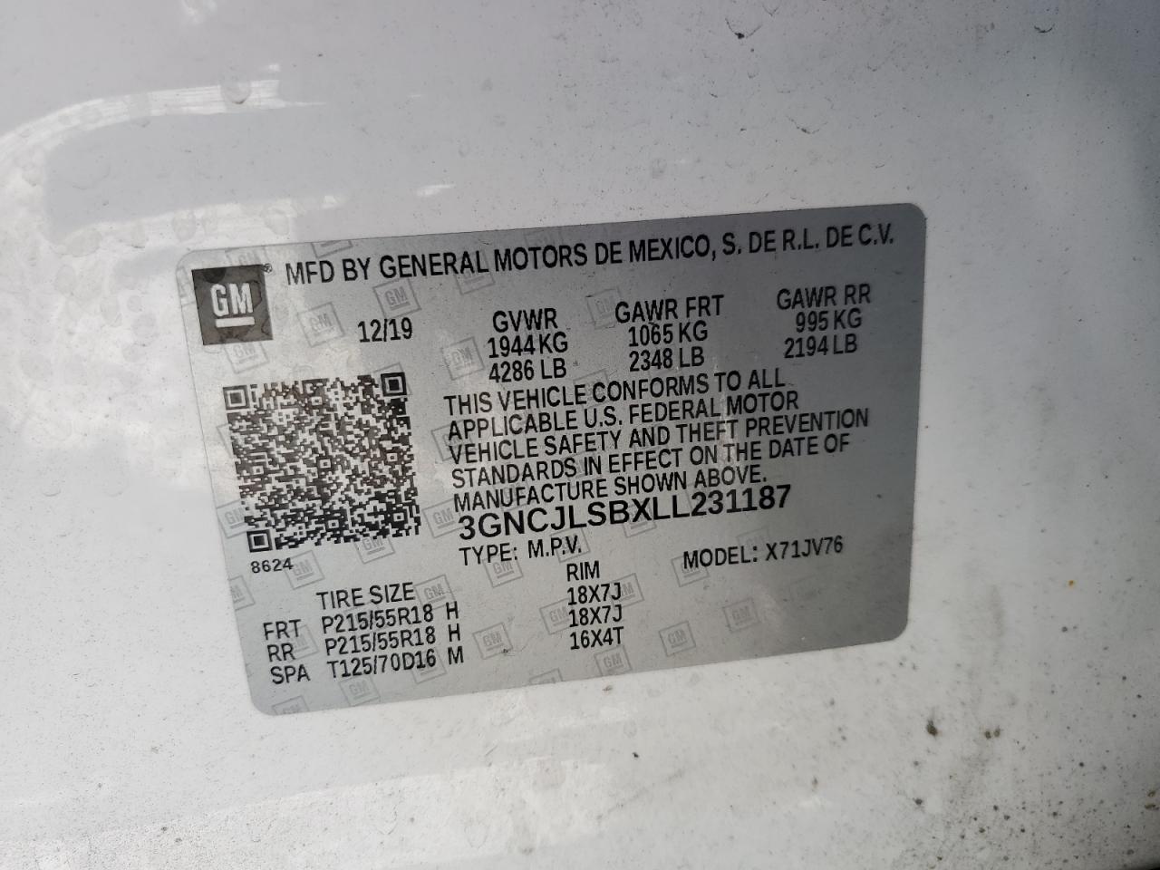 Chevrolet Trax 1lt 2020