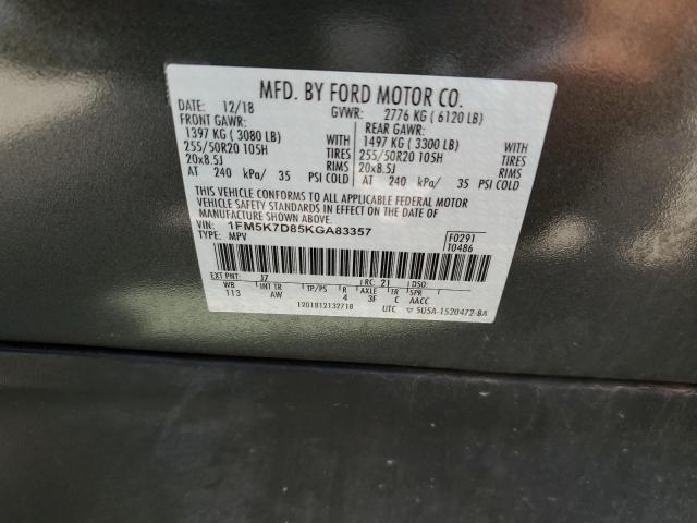 2019 FORD EXPLORER X - 1FM5K7D85KGA83357