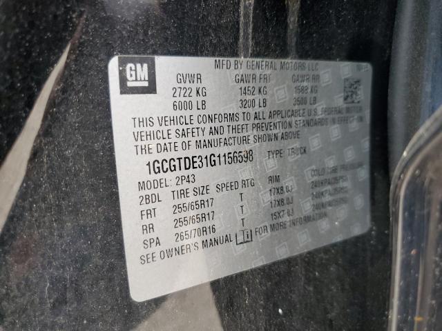 2016 CHEVROLET COLORADO Z - 1GCGTDE31G1156598