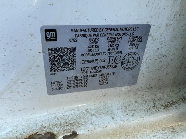 2022 CHEVROLET SILVERADO - 1GC1YNEY7NF365529