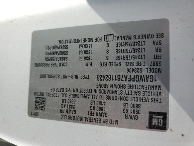 2011 CHEVROLET EXPRESS G2 - 1GAWGPFA7B1162423