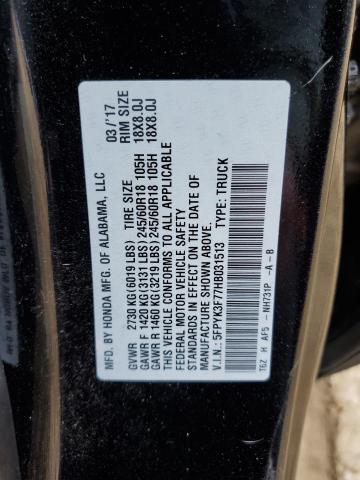 2017 HONDA RIDGELINE - 5FPYK3F77HB031513
