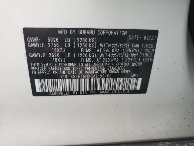 2021 SUBARU OUTBACK LI 4S4BTGND8M3193163