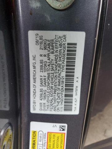 2019 HONDA ACCORD EXL - 1HGCV1F52KA158121
