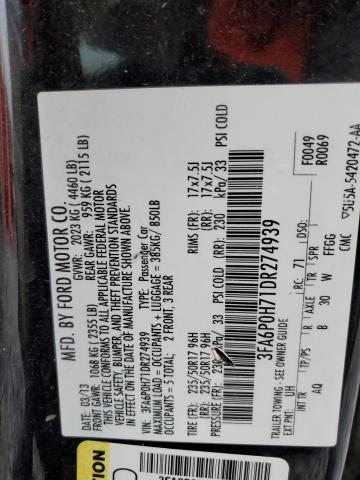 2013 FORD FUSION SE - 3FA6P0H71DR274939