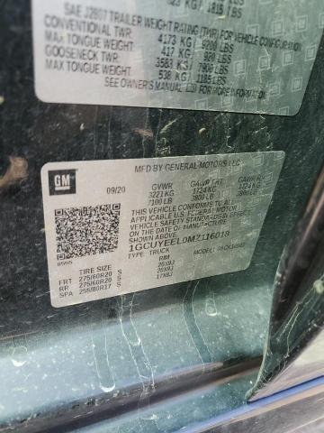 2021 CHEVROLET SILVERADO - 1GCUYEEL0MZ116018