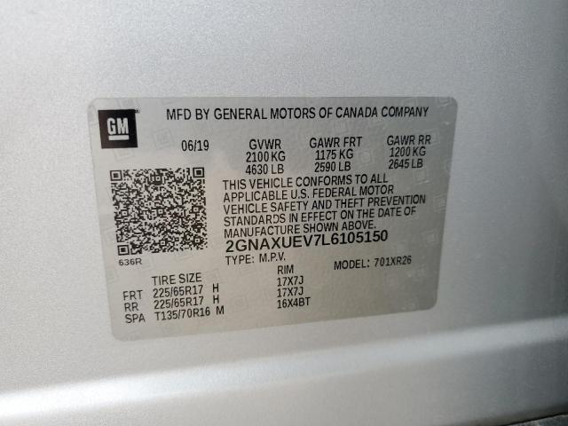 2020 CHEVROLET EQUINOX LT - 2GNAXUEV7L6105150