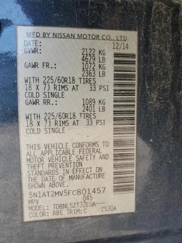 2015 NISSAN 210 WAGON 5N1AT2MV5FC801457