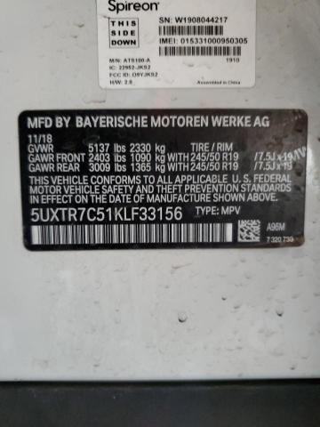 2019 BMW X3 SDRIVE3 - 5UXTR7C51KLF33156