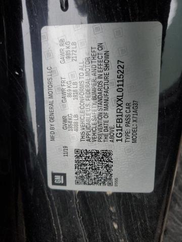 2020 CHEVROLET CAMARO LS 1G1FB1RXXL0115227