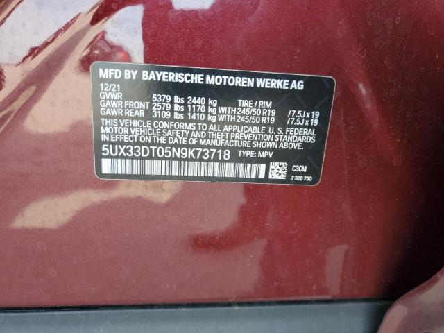 2022 BMW X4 XDRIVE3 - 5UX33DT05N9K73718