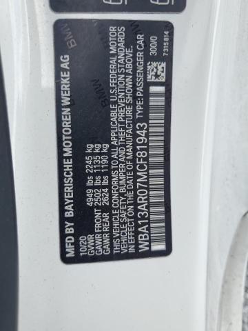 2021 BMW M440XI WBA13AR07MCF81943