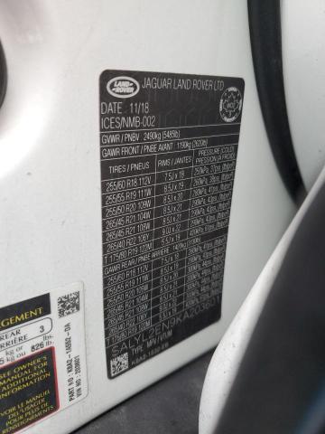 2019 LAND ROVER RANGE ROVE SALYL2EN9KA203601