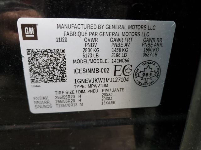 2021 CHEVROLET TRAVERSE R 1GNEVJKW1MJ127104