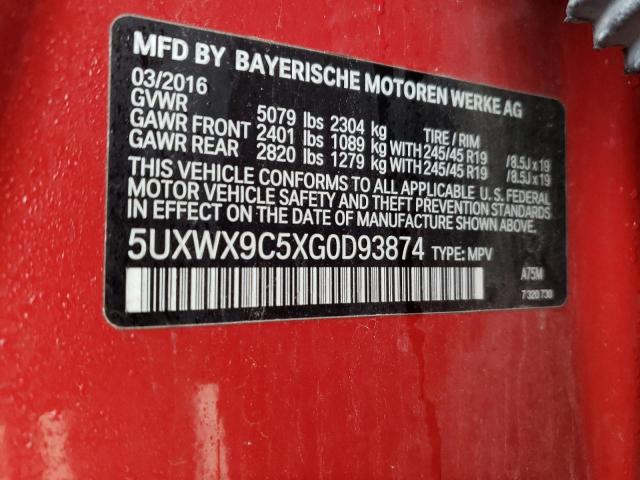 2016 BMW X3 XDRIVE2 - 5UXWX9C5XG0D93874