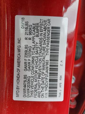 2018 HONDA ACCORD SPO - 1HGCV1F37JA097863