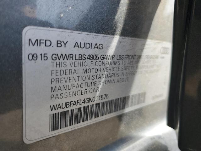 2016 AUDI A4 PREMIUM WAUBFAFL4GN011575