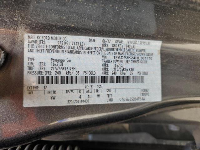 2017 FORD FOCUS SE - 1FADP3K24HL301710