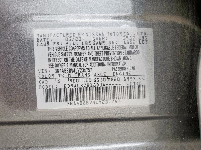 2020 NISSAN SENTRA S - 3N1AB8BV4LY234757