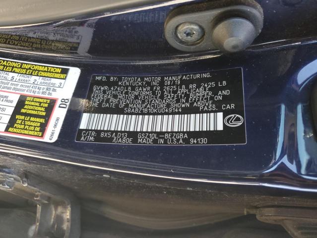 2019 LEXUS ES 350 - 58ABZ1B10KU049144