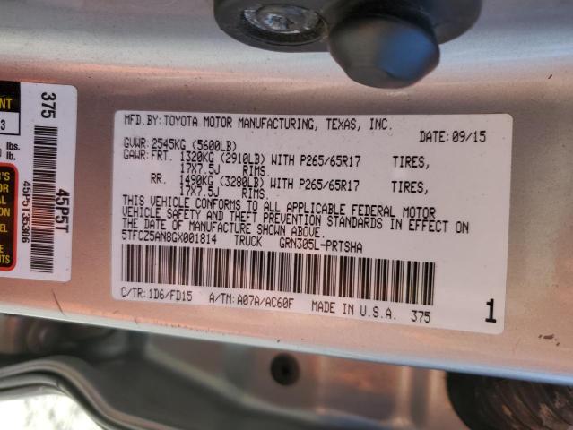 2016 TOYOTA TACOMA DOU - 5TFCZ5AN8GX001814