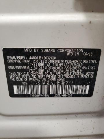 2018 SUBARU FORESTER 2 - JF2SJAGC5JH596237