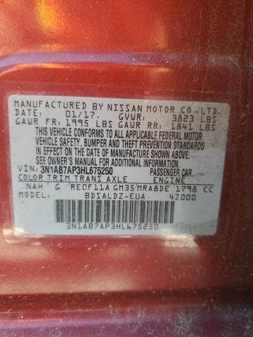 2017 NISSAN SENTRA S 3N1AB7AP3HL675250