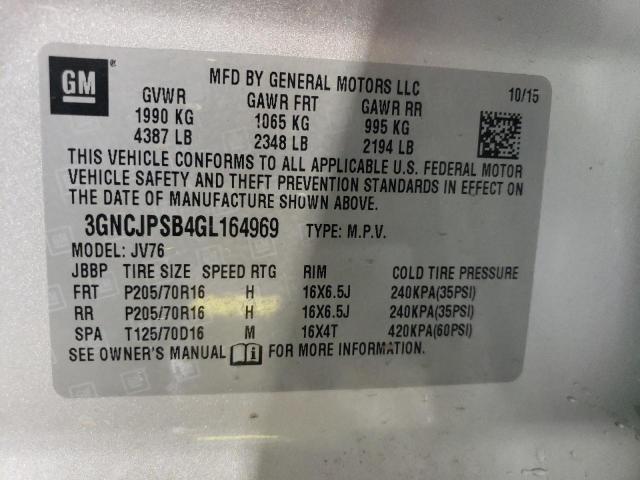 2016 CHEVROLET TRAX 1LT - 3GNCJPSB4GL164969