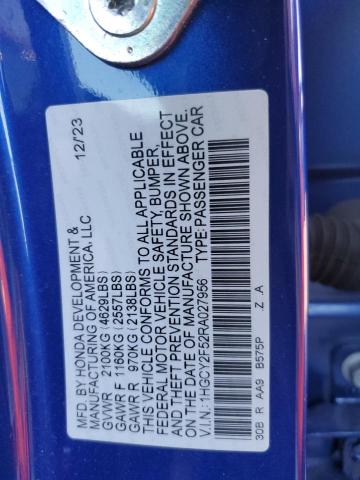 2024 HONDA ACCORD HYB 1HGCY2F52RA027956