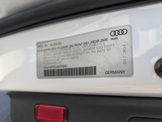 2018 AUDI S5 PRESTIG WAUC4DF52JA075836