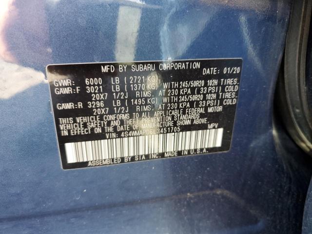 2020 SUBARU ASCENT LIM - 4S4WMAPD6L3451705