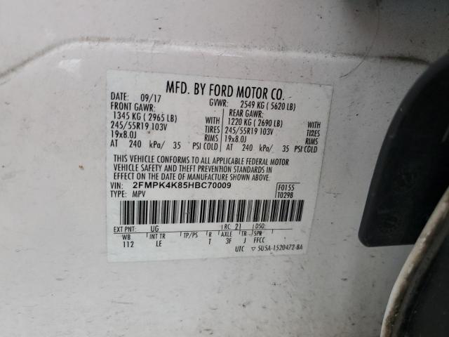 2017 FORD EDGE TITAN - 2FMPK4K85HBC70009
