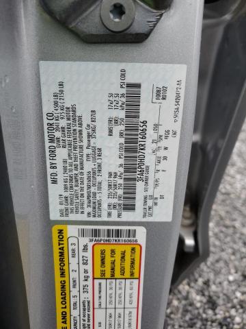 2019 FORD FUSION - 3FA6P0HD7KR160656
