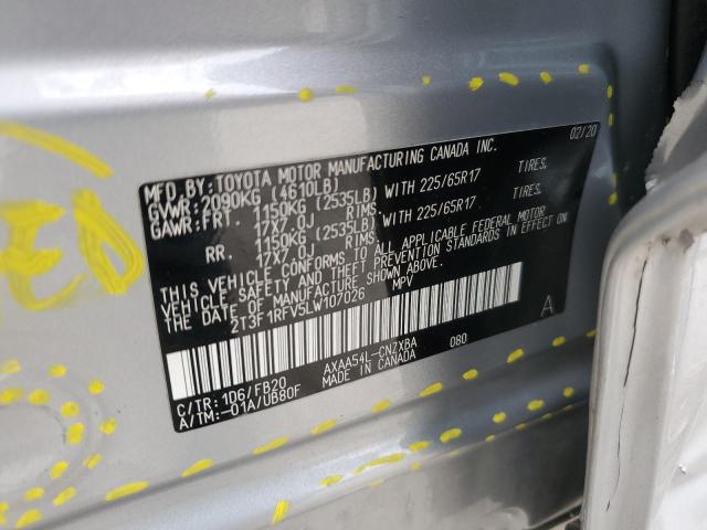 2020 TOYOTA RAV4 LE - 2T3F1RFV5LW107026