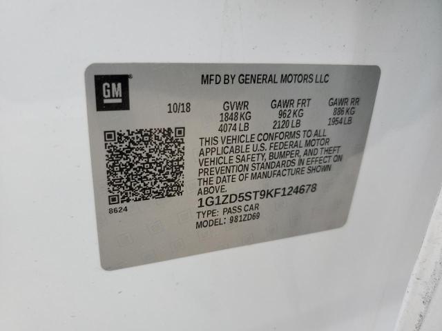 2019 CHEVROLET MALIBU LT - 1G1ZD5ST9KF124678