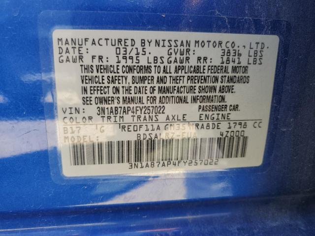 2015 NISSAN SENTRA S - 3N1AB7AP4FY257022