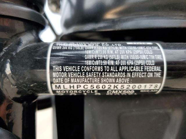 2019 HONDA CMX500 MLHPC5602K5200178