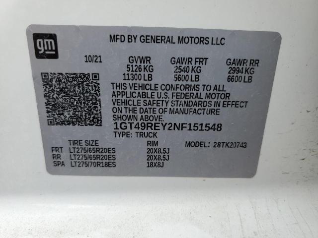 2022 GMC SIERRA K25 1GT49REY2NF151548