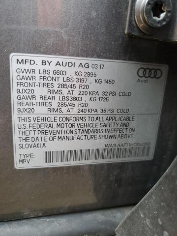 2017 AUDI Q7 PREMIUM WA1LAAF71HD051350