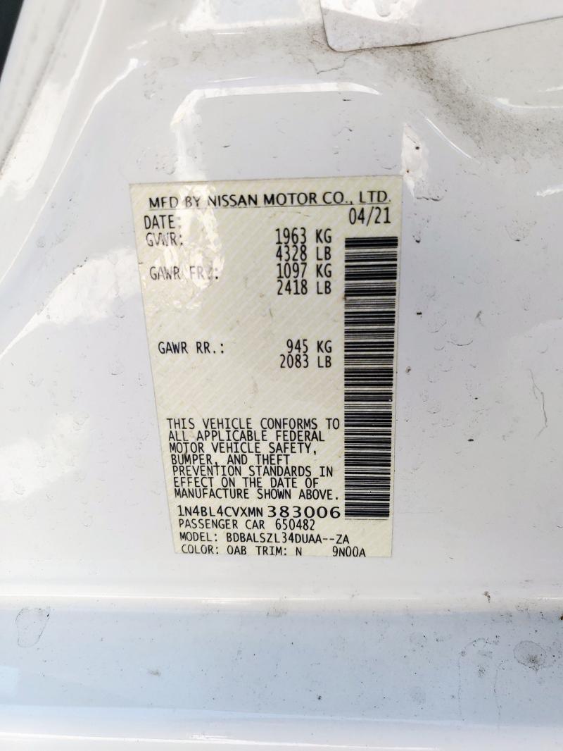 2021 NISSAN ALTIMA SR - 1N4BL4CVXMN383006