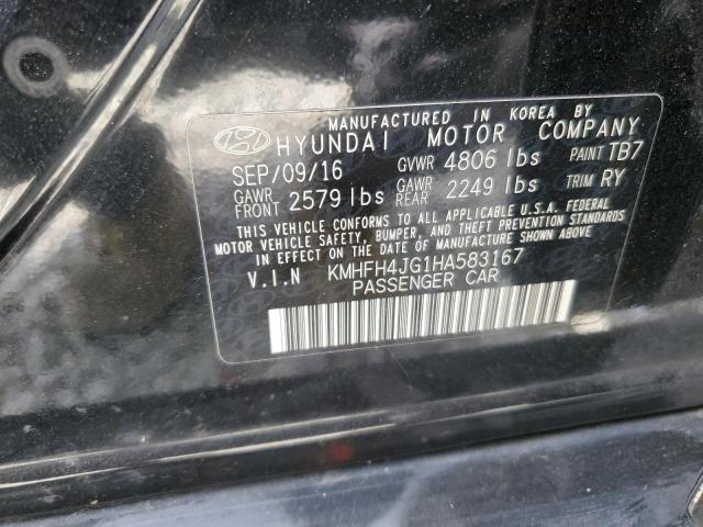 2017 HYUNDAI AZERA LIMI - KMHFH4JG1HA583167