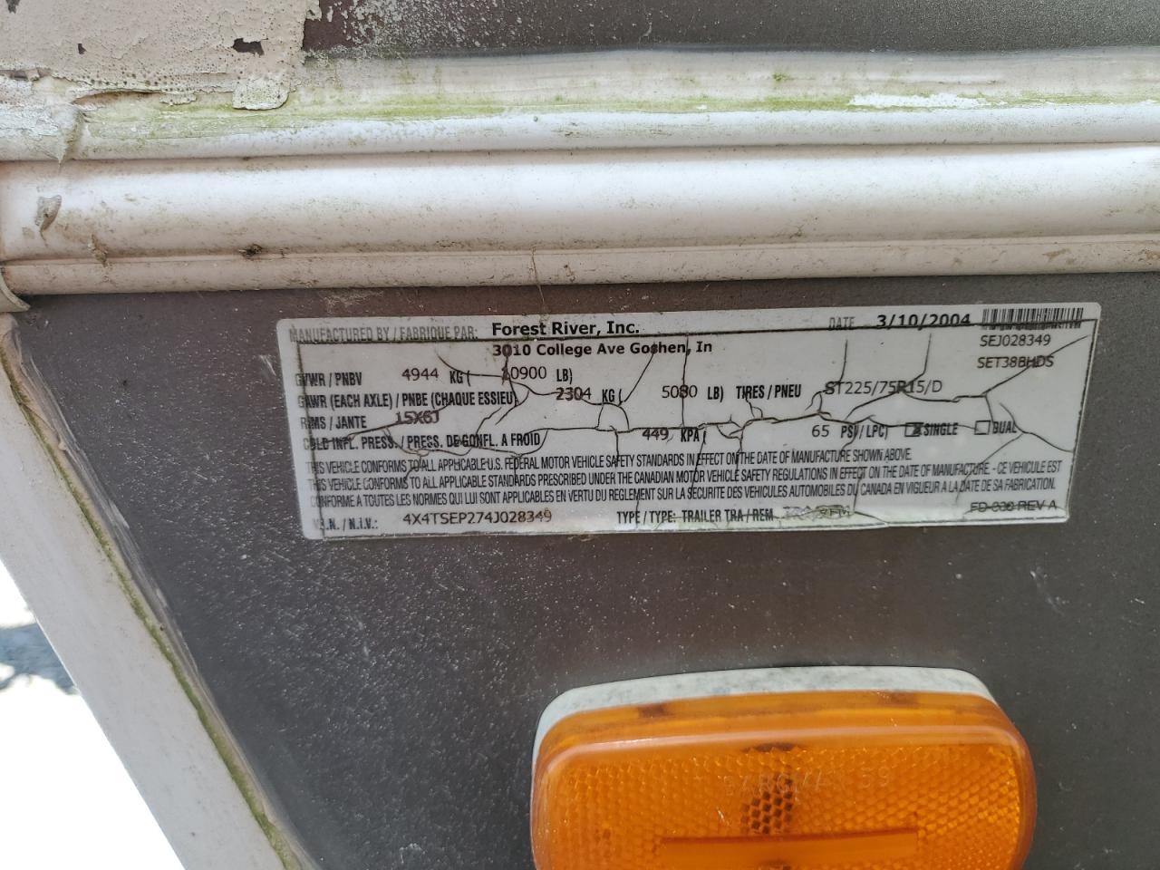 Lot #3290190253 2004 WILDWOOD SIERRA