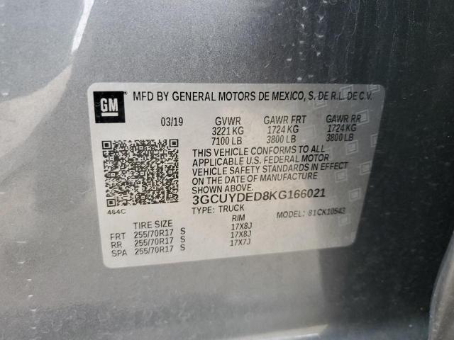 2019 CHEVROLET SILVERADO - 3GCUYDED8KG166021