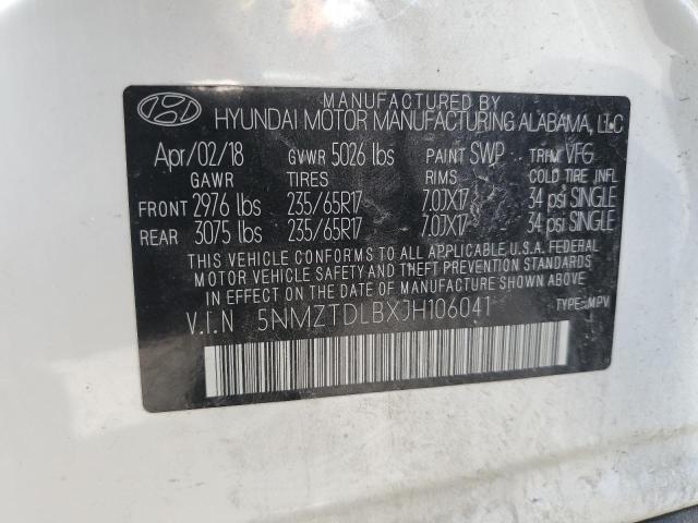 2018 HYUNDAI SANTA FE S - 5NMZTDLBXJH106041