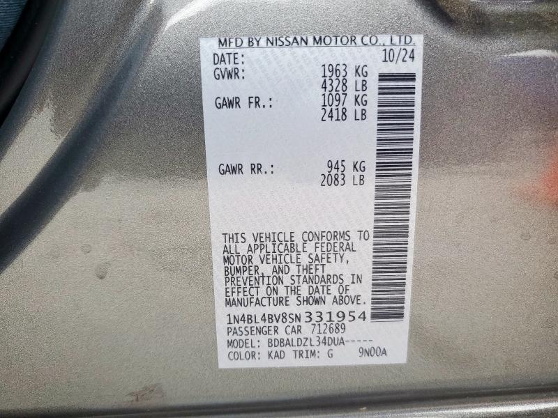 2025 NISSAN ALTIMA S - 1N4BL4BV8SN331954