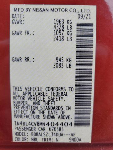 1N4BL4CV8MN404404 2021 NISSAN ALTIMA