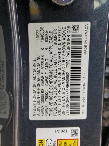 2022 HONDA CIVIC SPOR - 2HGFE2F55NH609602